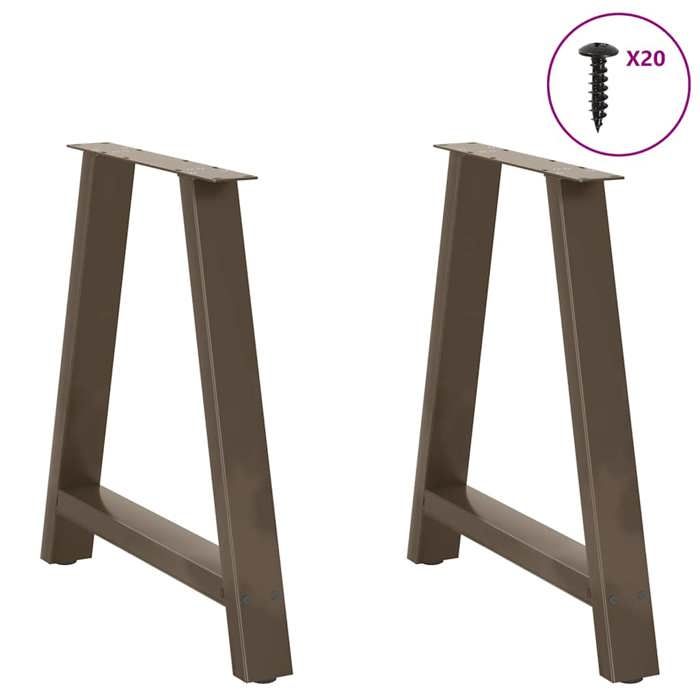 VidaXL Pieds de table à manger en forme de A, 2 pièces, 70 x (72-73) cm, acier 4012855