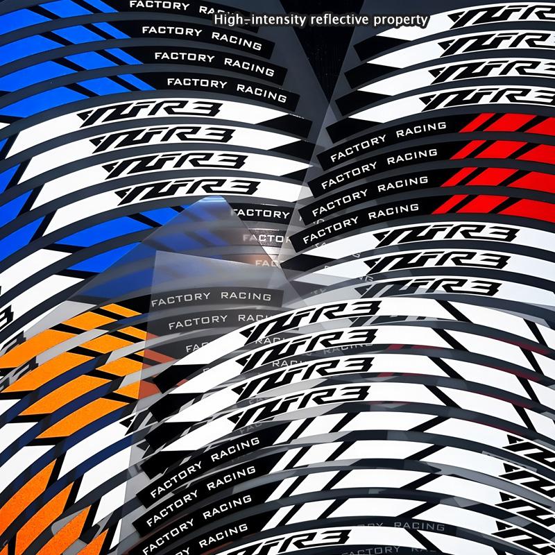 Modifizierte Felgenaufkleber mit reflektierenden Innenringaufklebern sind für die Yamaha R3 geeignet.