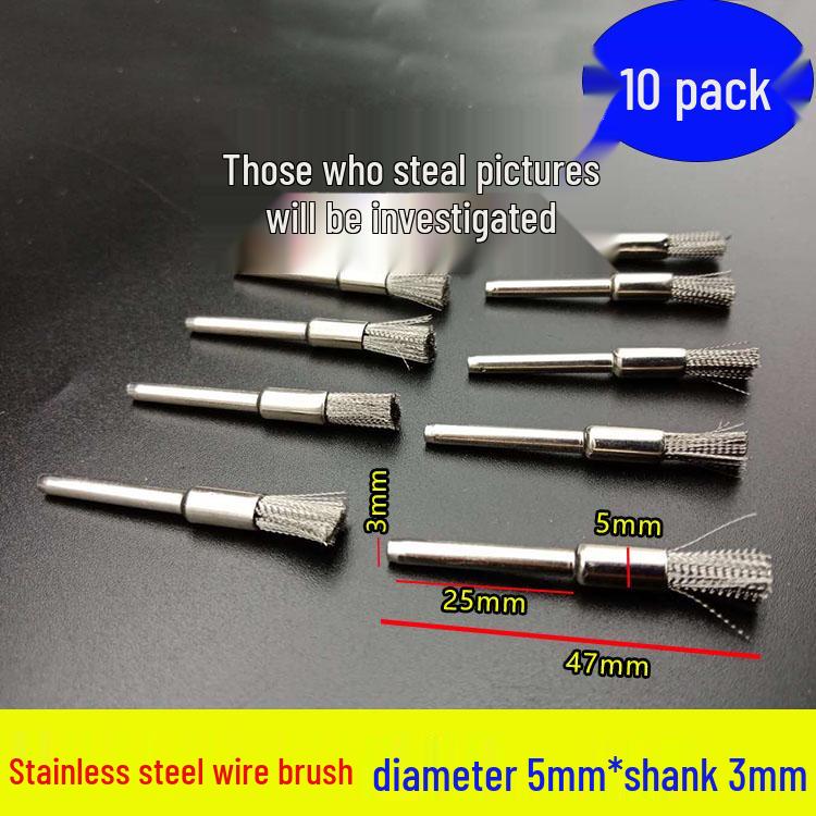 3mm T-Handle Electric Steel Wire Brush for Rust Removal - Copper & Nylon Brush Wheel for Metal Cleaning