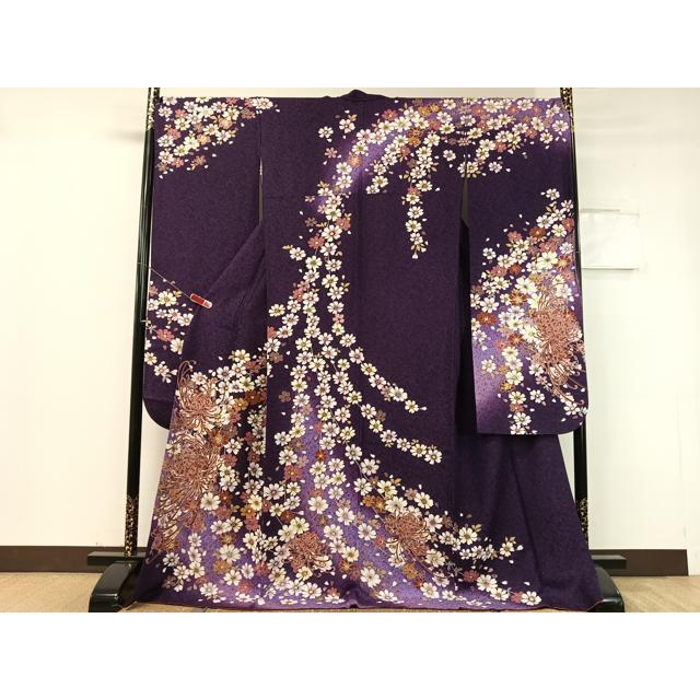 

Heiwaya Kimono - Luxury long-sleeved kimono, Rangiku, halo dyed, silver-through fabric, pure silk, masterpiece CABC9705vp