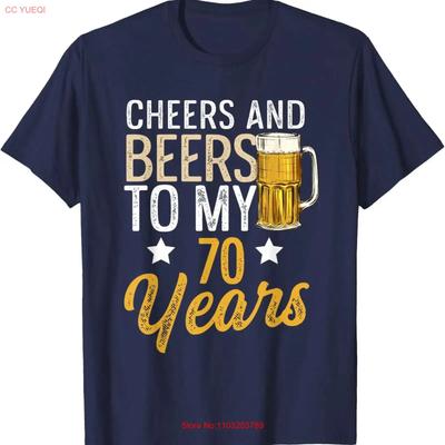 Funny Cheers And Beers To My 70 Years Beer Birthday T Shirt Vintage Homme Streetwear Breathable Stylish Versatile