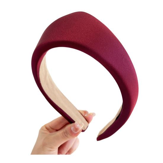 

Women Headband Wide Brim Satin Triangle Headband Face Shaping Makeup Washing Hair Hoop Non-Painful Daily Hair Accessory рожевий червоний колір