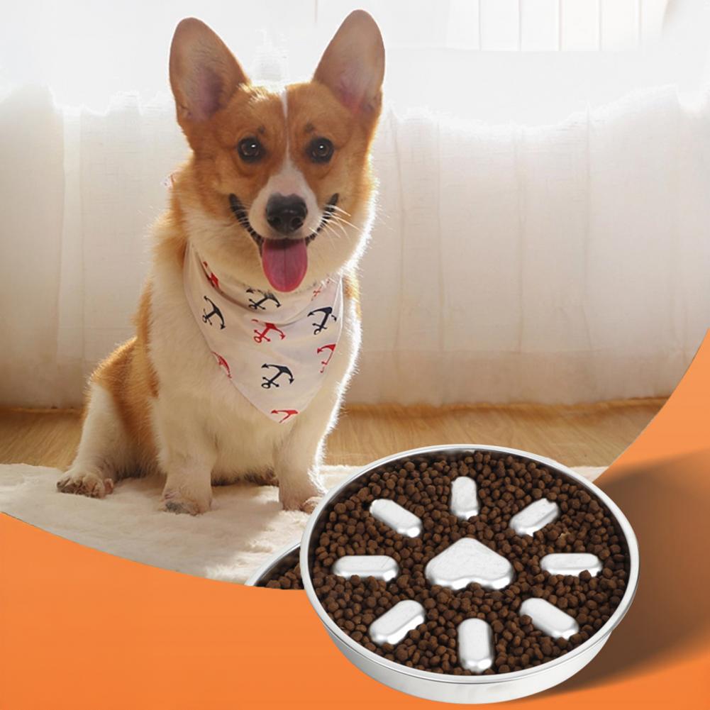 Dog Slow Feeder Bowl Pet Slow Food Bowl Stainless Steel Stainless Steel Slow Feeding Dog Bowl  for Feeding