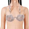 SHIHAN 2022 Neue Glitzernde Strass-Körperkette BH Muschelförmiger Körperschmuck für Damen Bikini Unterwäsche Schmuckkette