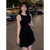 French Hepburn Style Black Dress Summer Casual New Women's Temperament Vest Skirt Exquisite Waist Cake Skirt
