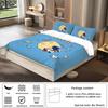 3-piece down duvet cover with blue cartoon astronaut pattern print (1 duvet cover+2 pillowcases, no core) bedding set