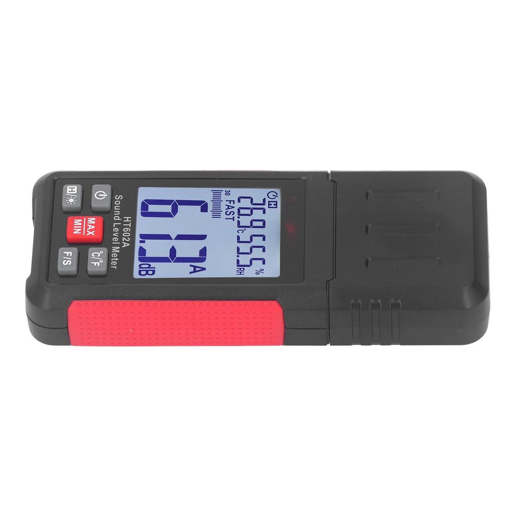Sound Level Meter Digital Portable 30‑130dB Decibel Noise Temperature Humidity Measuring with LCD Screen Backlight