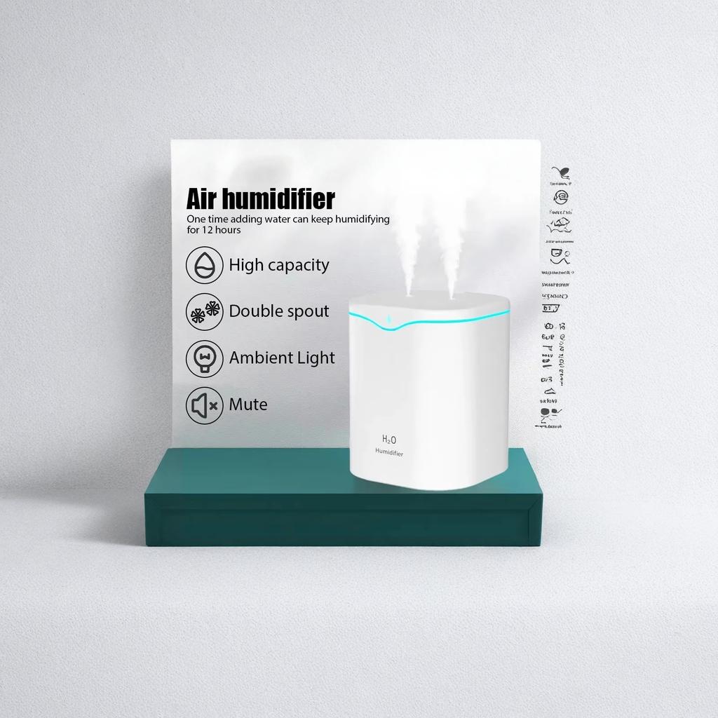 Nawilżacz powietrza USB z mgiełką, 2,2 L, duża pojemność, nawilżacz biurkowy