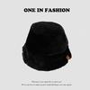 Fashionable Women's Vintage Korean Style Bucket Hat Zebra Leopard Print Plush Thickened Warm Versatile for Autumn Winter