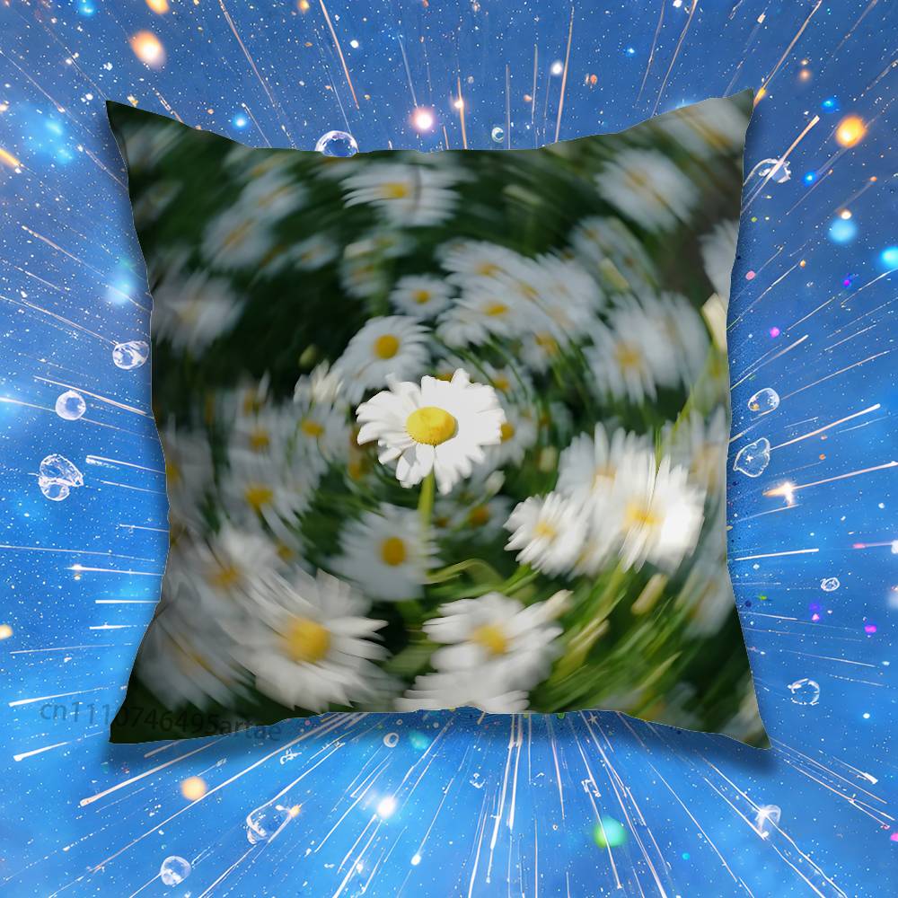 Daisy Flowers Pillow for Sofa Seat Chair DecorativeModern Home Decor Print Throw Cushion