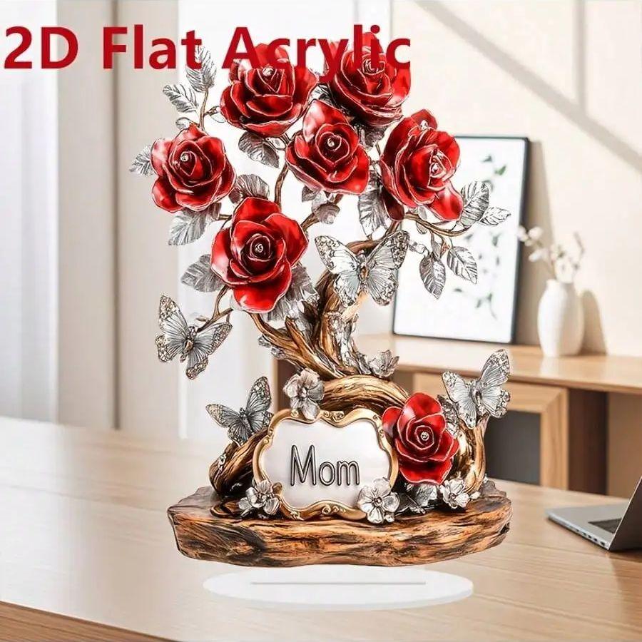

1pcs Rose Tree Butterfly Mom Carving. Multi functional desktop decoration for home and office, ideal Mother s Day gift