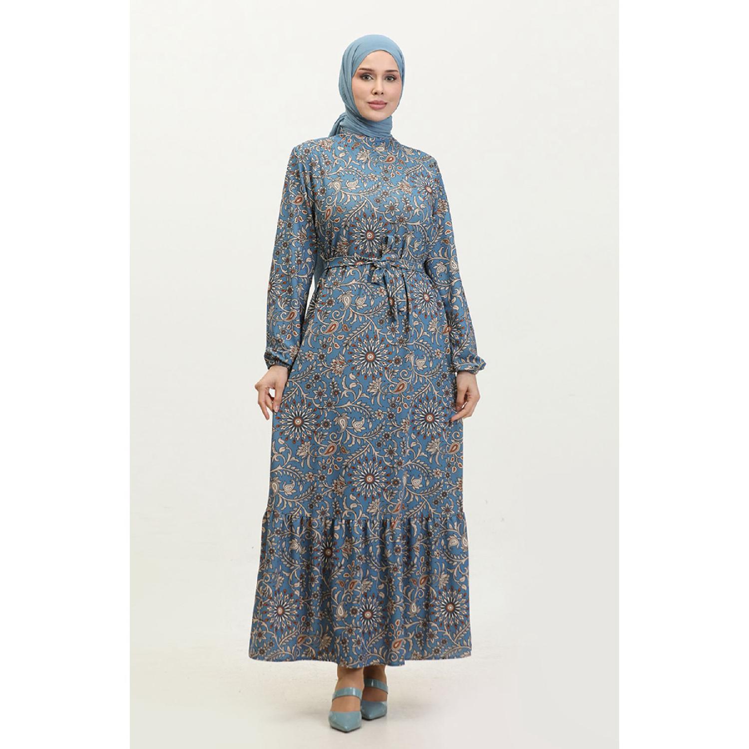 

Платье Patterned Belted 0364-01 Индиго 46-48