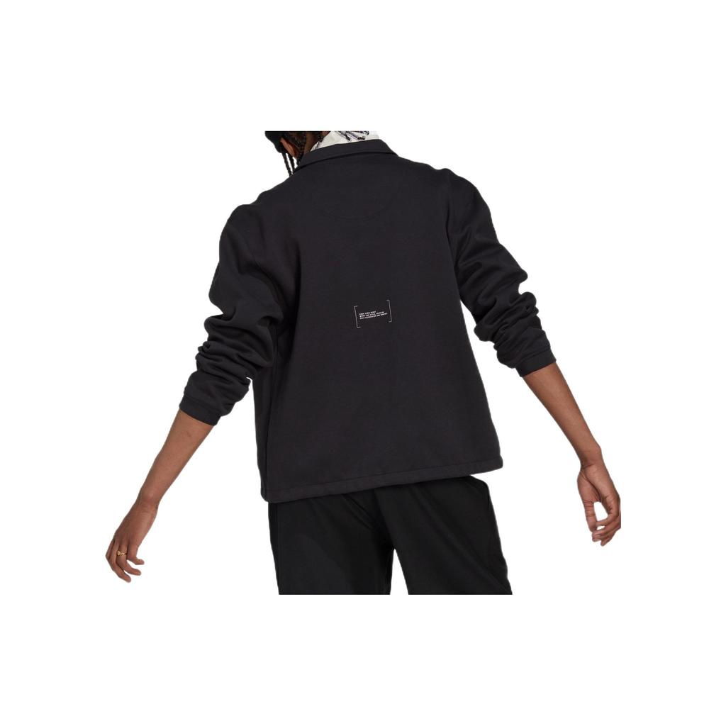 adidas Logo Button-Up Collared Jacket Men Outerwear Black HN1949