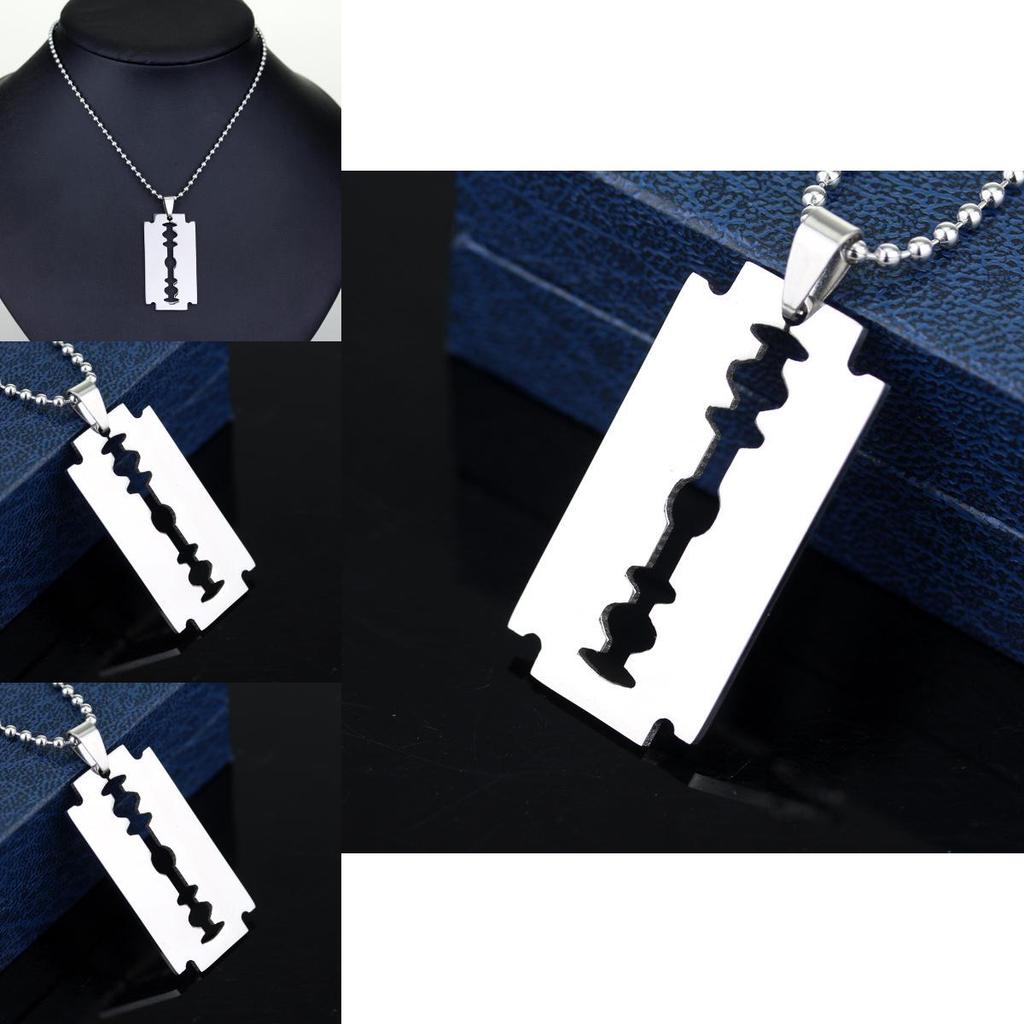 Trendy Punk Blade Alloy Necklace With Geometric Pendant For Gift Giving And Daily Wear