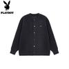 PLAYBOY Unisex Chunky Knit Baseball Collar Cardigan Sweater