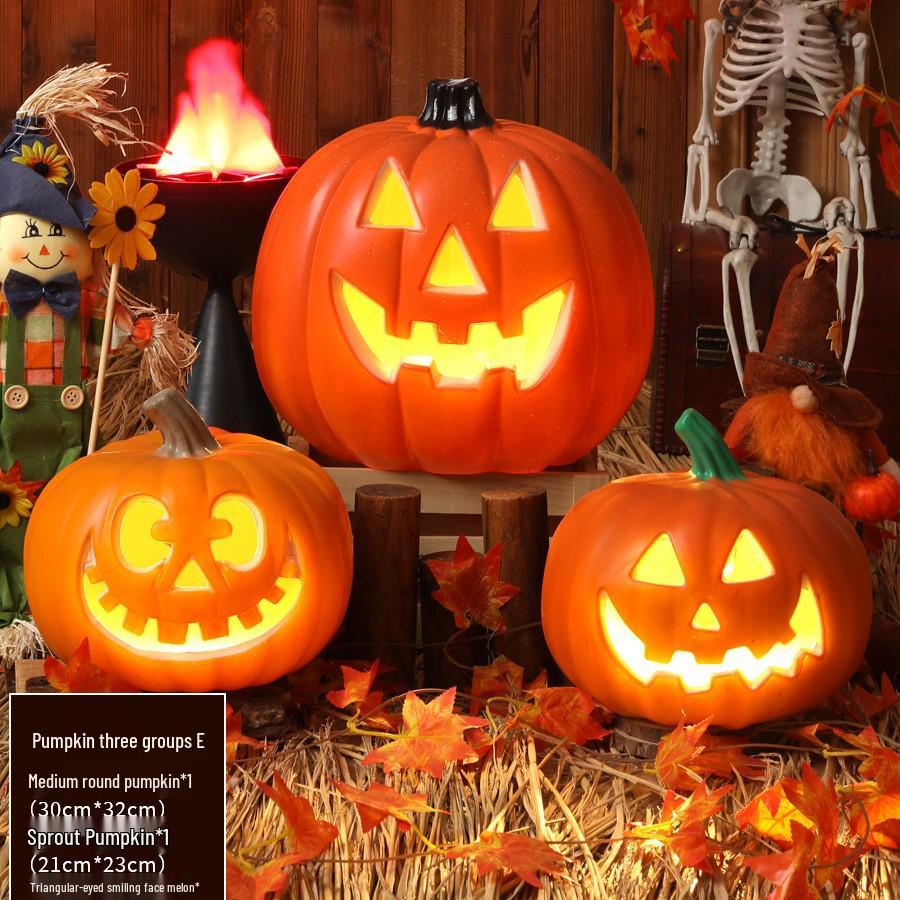 Luminous Large Halloween Pumpkin Lantern: Outdoor Decoration & Shopping Mall Display Props