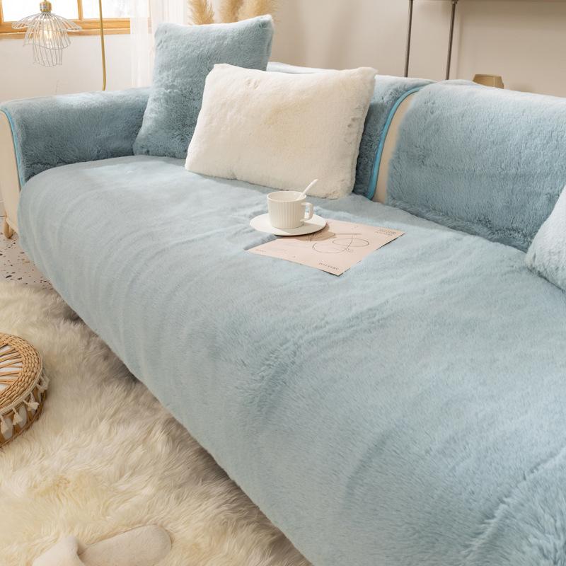 Non-Slip Sofa Cushion Four Seasons Universal Thickened Seat Cover Winter Anti-Rabbit Fur Simple Pouch