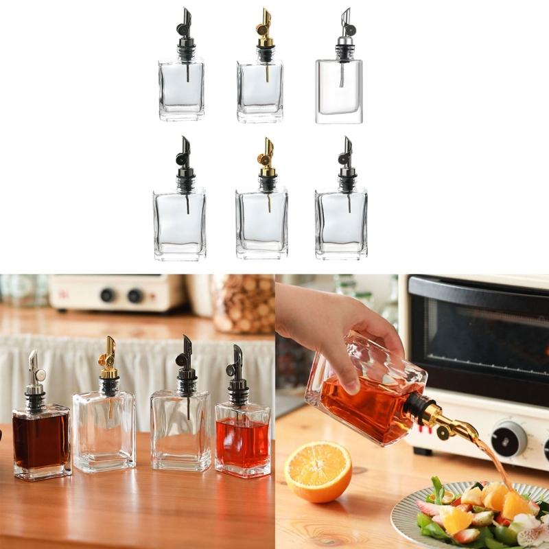Olives Oil Dispenser Bottle Kitchen Coffee Syrup Dispenser Olives Oil Glass Cooking Container Cruets with Pourer Spout