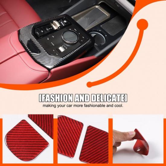 Red Carbon FiberInner Door Bowl Trim Panel For Nissan Frontier 2005-