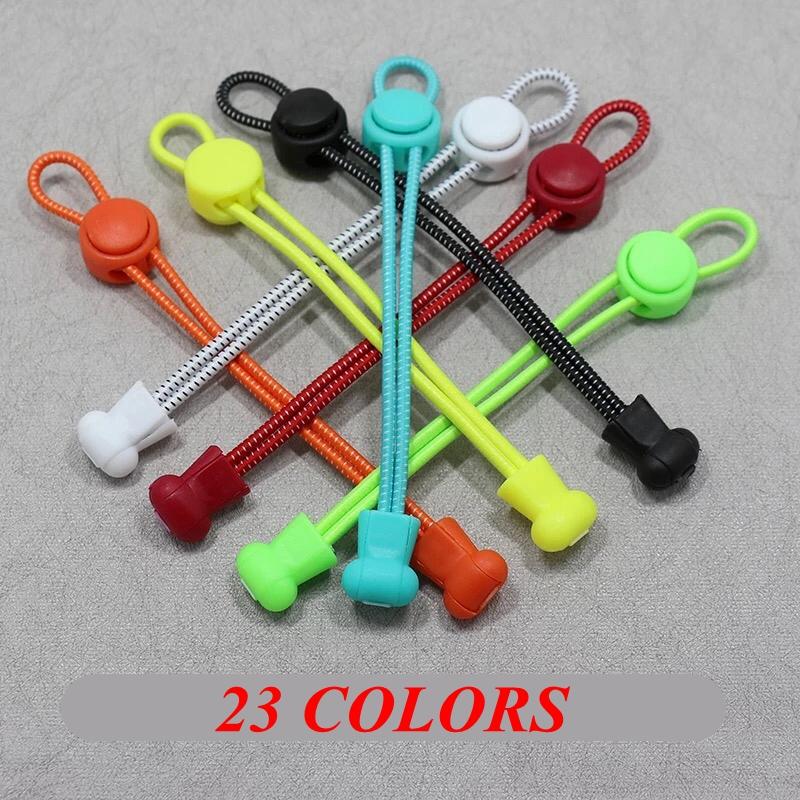 Safety Elastic Shoelaces Round High quality Spring Lock Lazy Lace can free Adjust Take a walk Sports No Tie Shoelace 1 pair