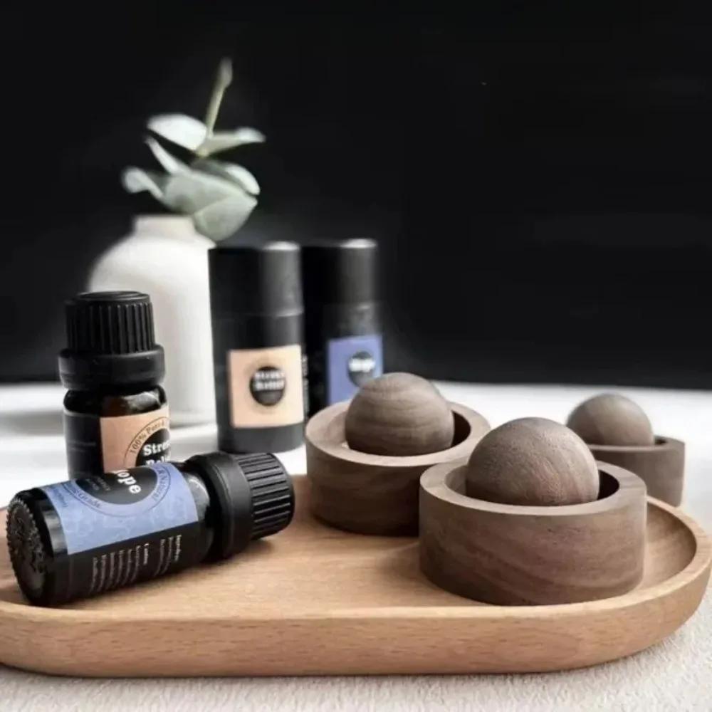 Massivholz Ätherischer Öl Diffusor Kugeldesign Langanhaltende Aromatherapie Dekor Schlafzimmer Zuhause Elegantes Duftgeschenk Maserung