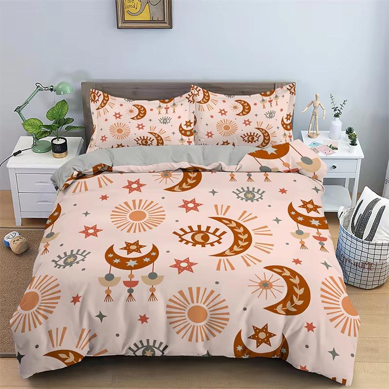 Sun And Moon Duvet Cover Moth Sugar Skull Bedding Set Microfiber Butterfly Snake Animal Quilt Cover Weed Plants Bedspreads Cover
