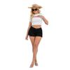 Women's High Waist Frayed Ripped Denim Shorts Slim Fit Streetwear Summer Jean Hot Pants