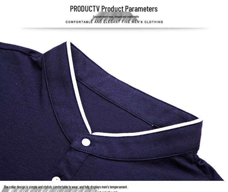 2025 Men's Slim-Fit Stand-Up Collar T-Shirt: Casual, Solid Color, Short-Sleeve, Versatile Cotton for Summer