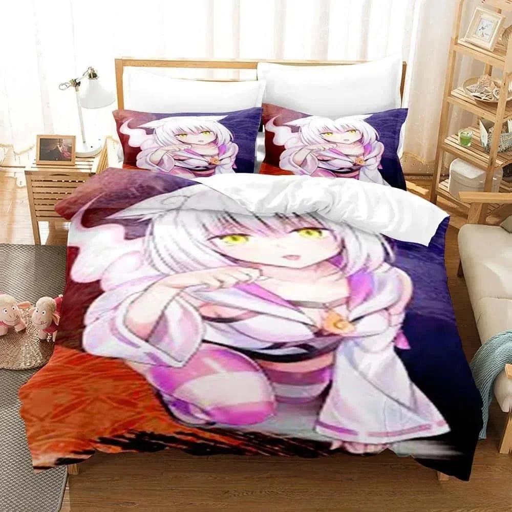 3D Anime Ayakashi Triangle Bedding Set Single Twin Full Printed With Pillowcase Duvet Cover Soft Queen King Size Bedclothes Home