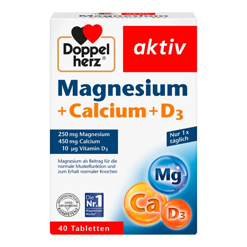 Doppelherz Active Magnesium + Calcium + D3 40 Tabletten