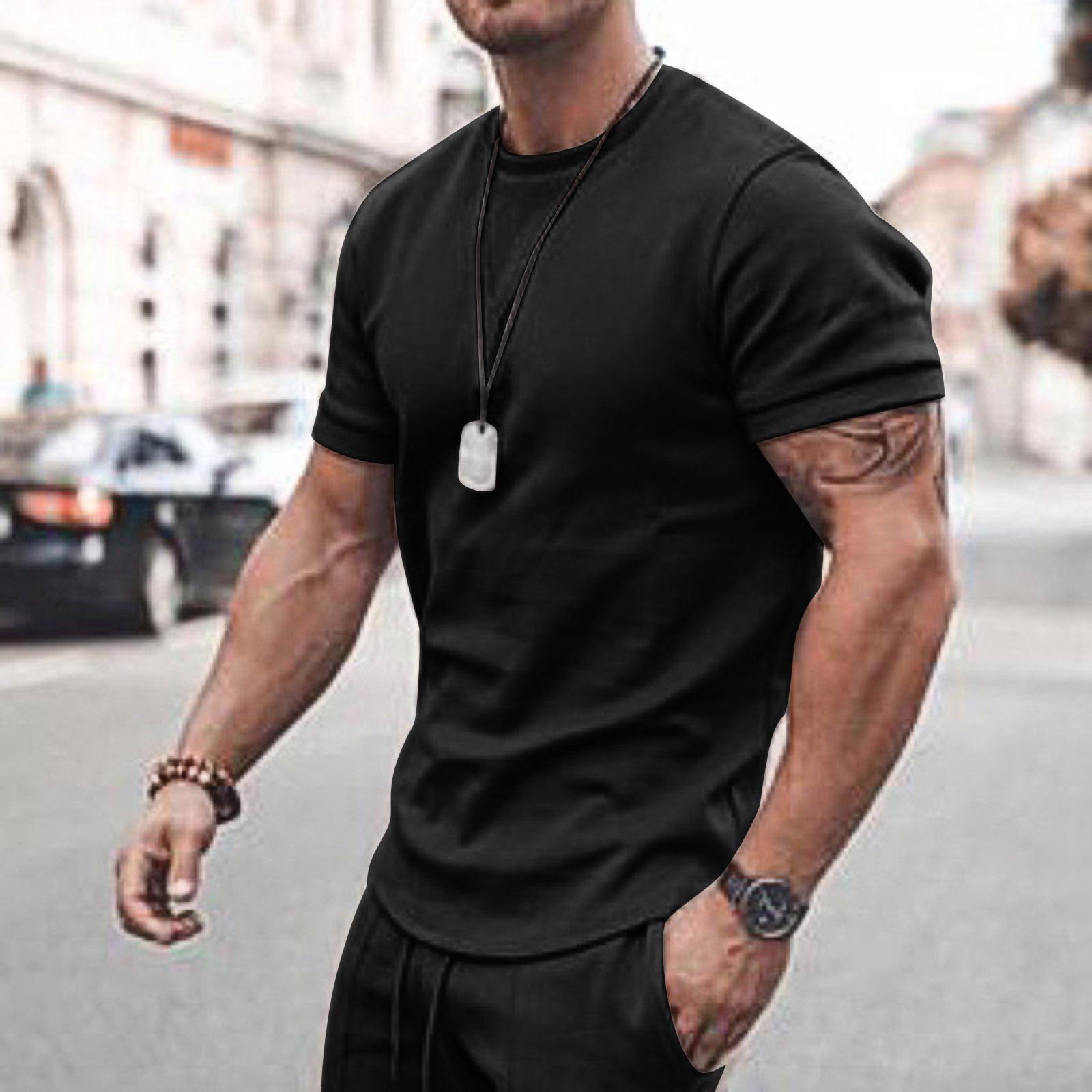 

2026 Men s Trendy Summer Short Sleeve & Shorts Set - Casual Sportswear 3XL чорний
