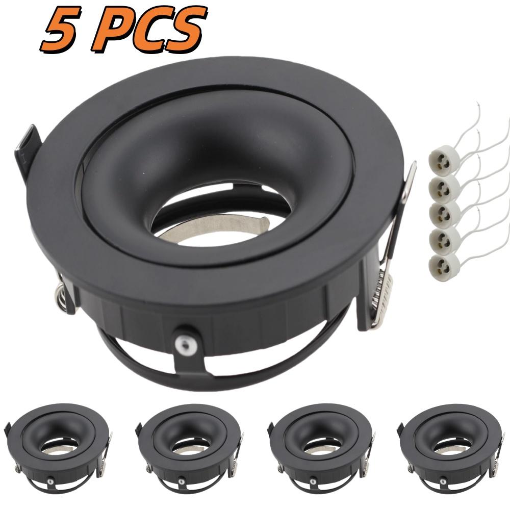 

5 шт. Светодиодный точечный светильник Рамка с цоколем GU10 Встраиваемый круглый светильник направленного света с регулируемым углом для освещения кухни, гостиной, спальни