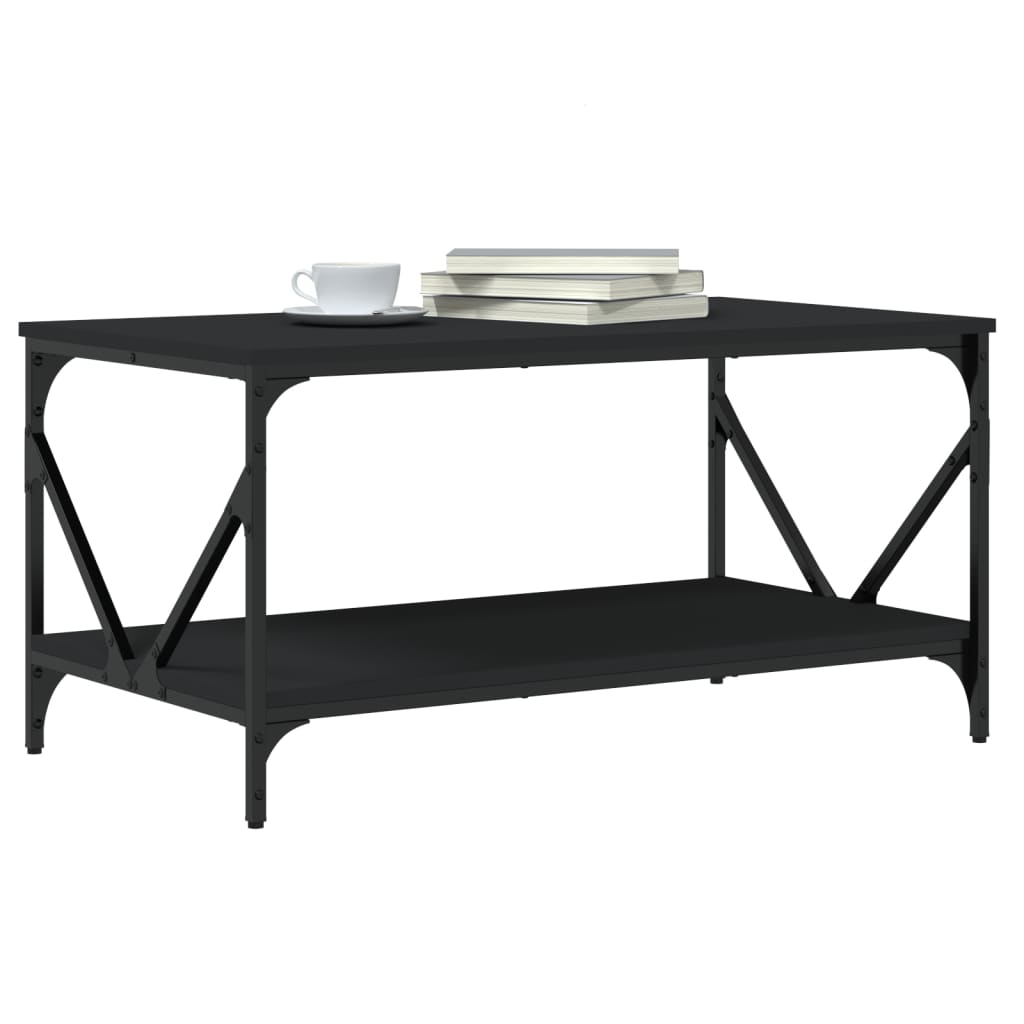  Coffee Table, Black, 90x50x45 Cm, Wood-based Material