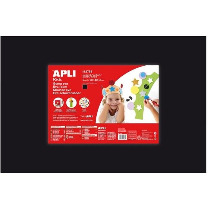 APLI 1 feuille de mousse caoutchouc - Noir