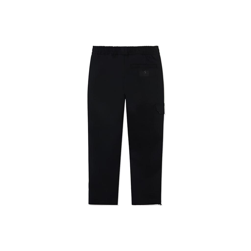 Li Ning Artist DFT Collaboration Collection, Straight Fit Mid Rise Fleece Lined Casual Pants Men's Black AKXR589-1