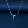 Sterling Silver Bow Necklace - Elegant Korean & Japanese Style Clavicle Chain, Perfect Gift for Women