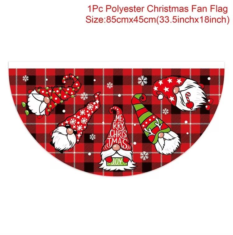 Christmas Fan-shaped Flag Banner Christmas Decor for Home 2026 Christmas Ornament Xmas Navidad Natal Noel Gifts New Year 2026