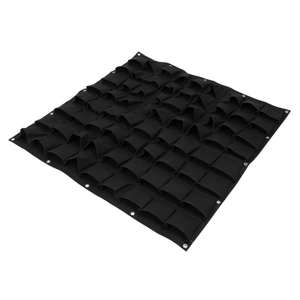

Durable 72 Pockets Plant Grow Bag Felt 100*100cm Grow Bag Lightweight Easy Installation Plant Bag Indoor Gardening чорний