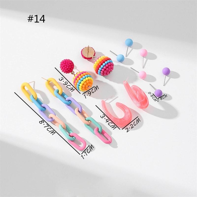 Acrylic Ear Jewelry Set Beautiful Dopamine Dangle Earrings Statement Earrings Acrylic Material for Fashionable Women