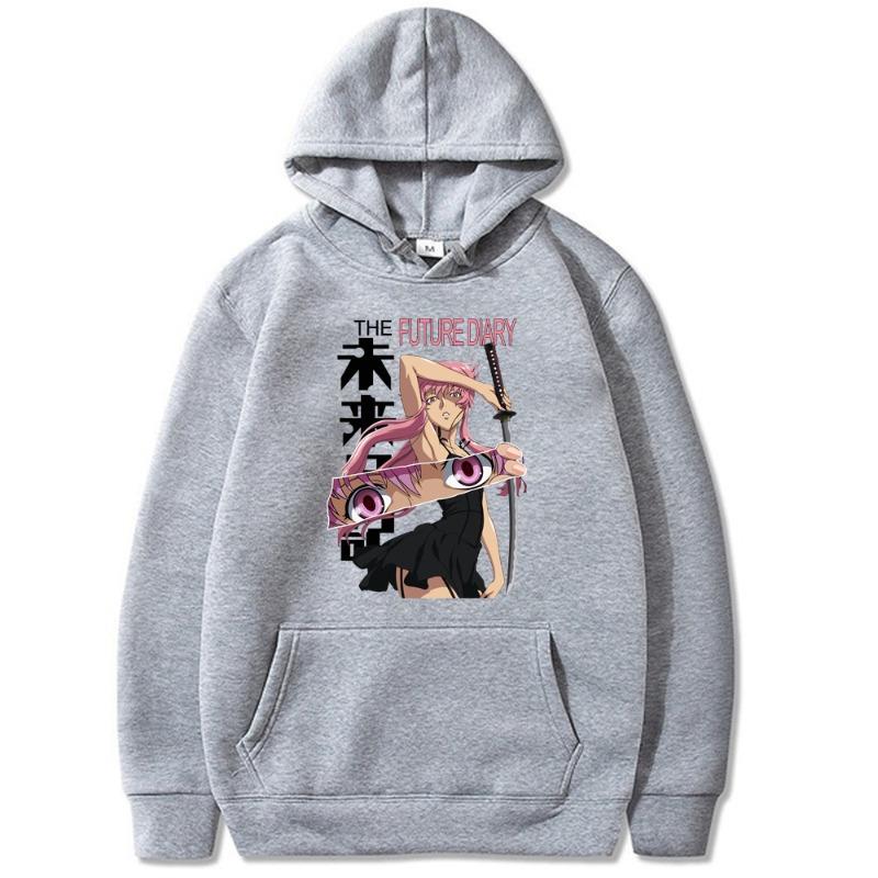 Japanese Anime Characters Future Diary Yuno Men Hoodie Sweatshirt Men Womnen Fashion Design Pullover Men's Fleece Hoodies