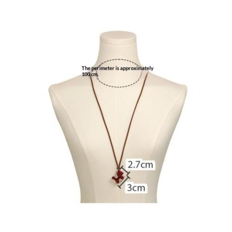 Minimalist Plush Pony Pendant Long Necklace For Women Vintage Leather Rope Sweater Chain Jewelry Accessories Gifts