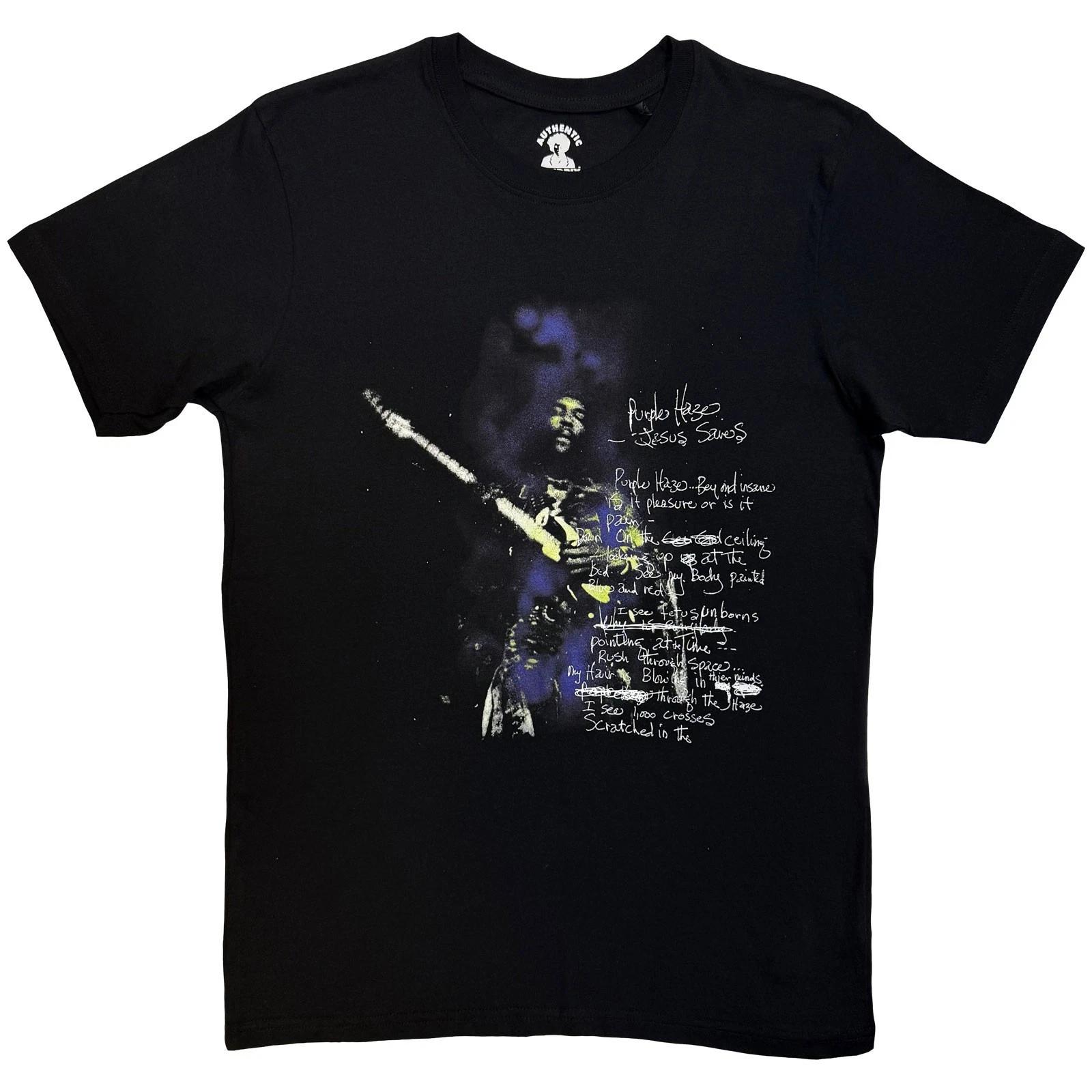Jimi Hendrix Purple Haze Lyrics Official T-Shirt Mens S
