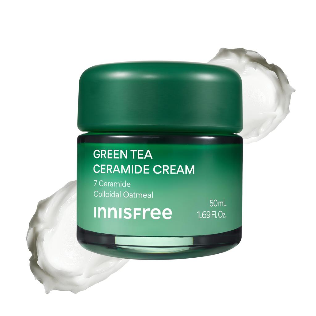 Innisfree Green Tea Ceramide Barrier Cream 50ml Barrier Night Highly Full of Suitable for and Combination Korean Night Neck Ceramide [Authentic] Care,