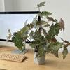 Lång gren Konstgjorda gröna växter Realistisk Handgjord Simulering Grönska Plast Konstgjord Bladgren Hemmakontor Dekor