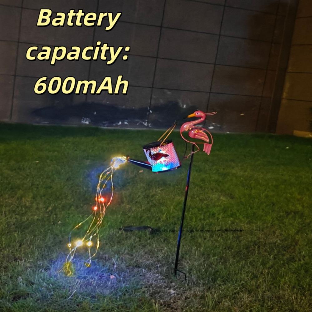 Waterproof Solar Garden Light Wrought Iron Solar Power Flowing Water Lamp Watering Can Design Artistic Look