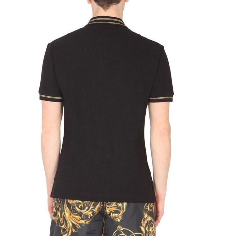 VERSACE JEANS COUTURE SS22 Polo Shirt Men's Black 72GAGT11-CJ01T-G89