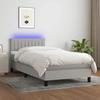 VidaXL Slat Bed Base with Mattress and LED, Upholstered Bed, Single Bed, Adult Bed for Interior Bedroom, 3133277