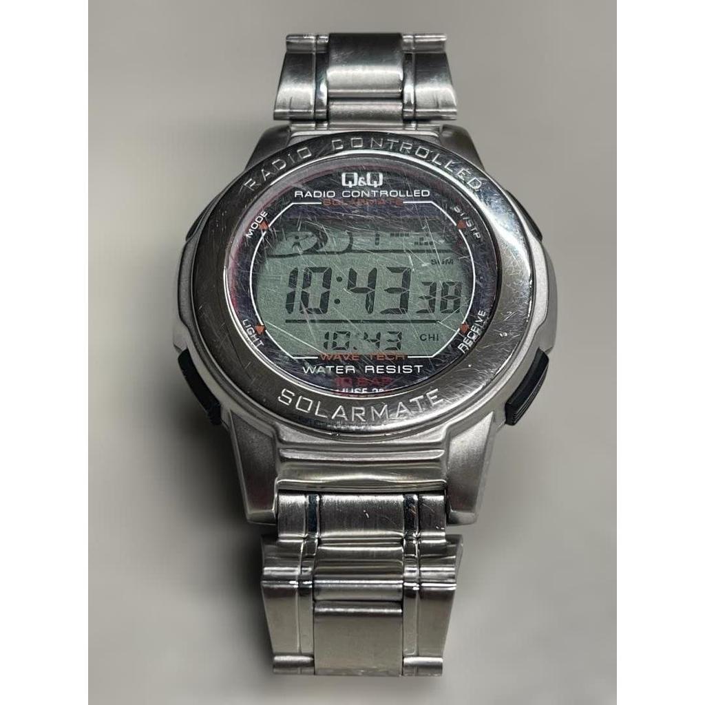 Used [Working item] Q&Q DP64 SOLARMATE radio solar watch