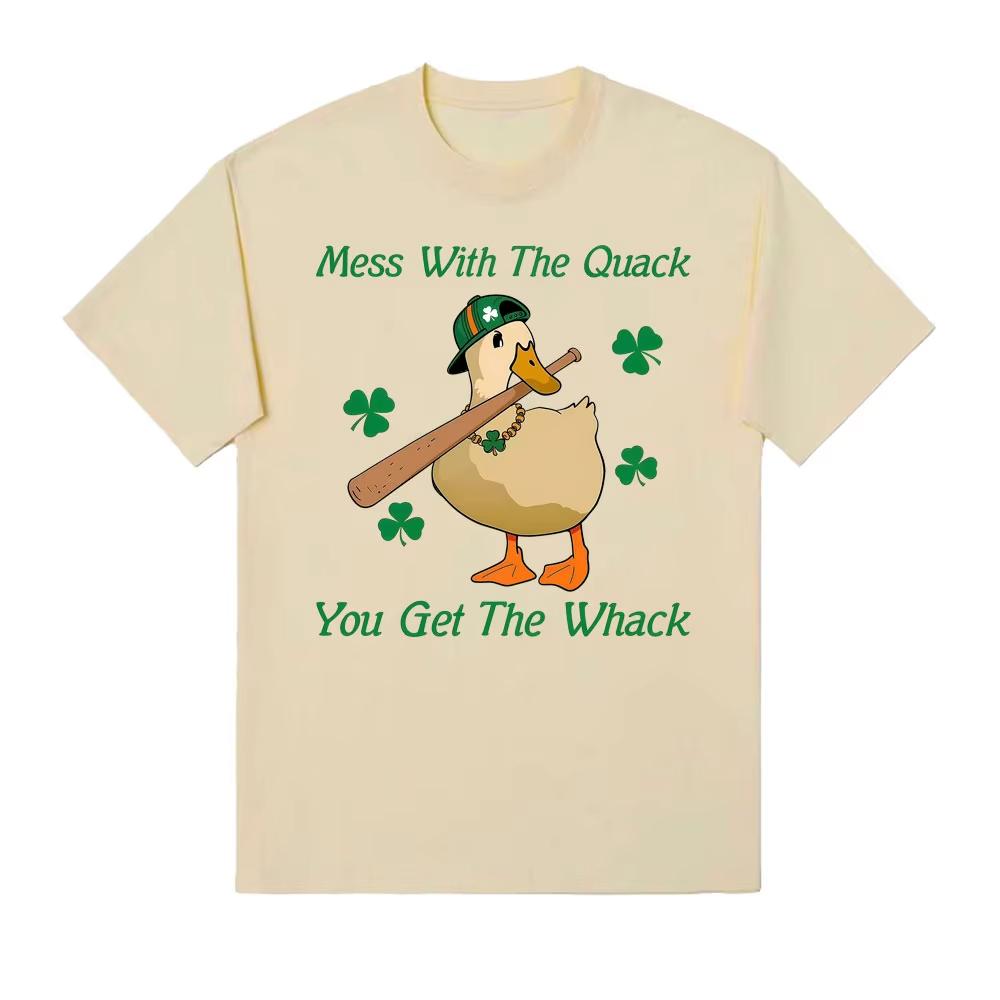 

Mess with The Quack You Get The Whack Patricks T Shirt Unisex Retro Harajuku Fashion Gothic T-shirts Comfort 100% Cotton T-shirt S разноцветный