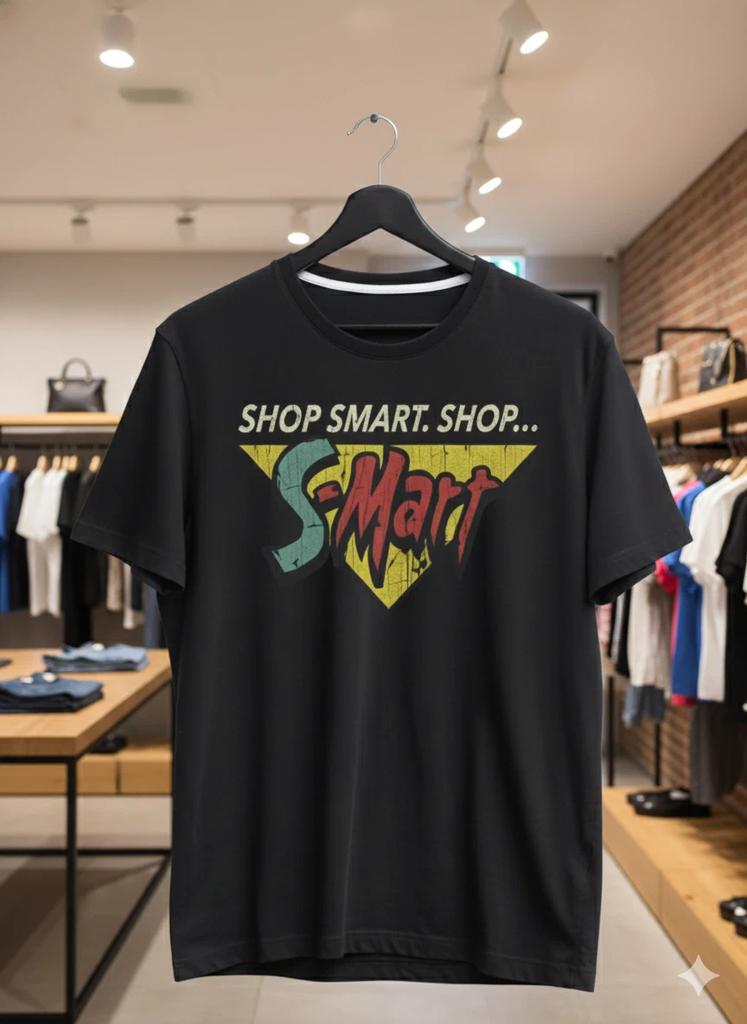 Men's and Women's T-shirts Shop Smart Retro Quote Graphic